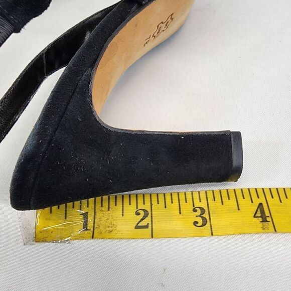 Carlos Falchi Vintage Slingback Heels Black Suede Pumps Size 7 - Picture 11 of 11